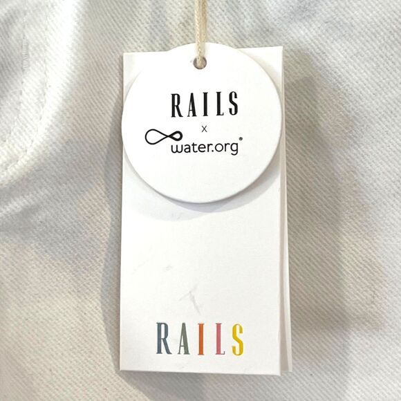 Rails White Denim Jeans Atwater Blanche Distressed Slouchy Straight Size 25 - Picture 5 of 11